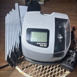 Amano PIX-95 Electronic Time Clock Recorder Time Punch Clock LCD Display No Key